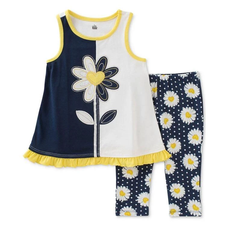 商品KIDS HEADQUARTERS|2-Pc. Daisy Tunic & Capri Leggings Set, Baby Girls (0-24 months),价格¥88,第1张图片