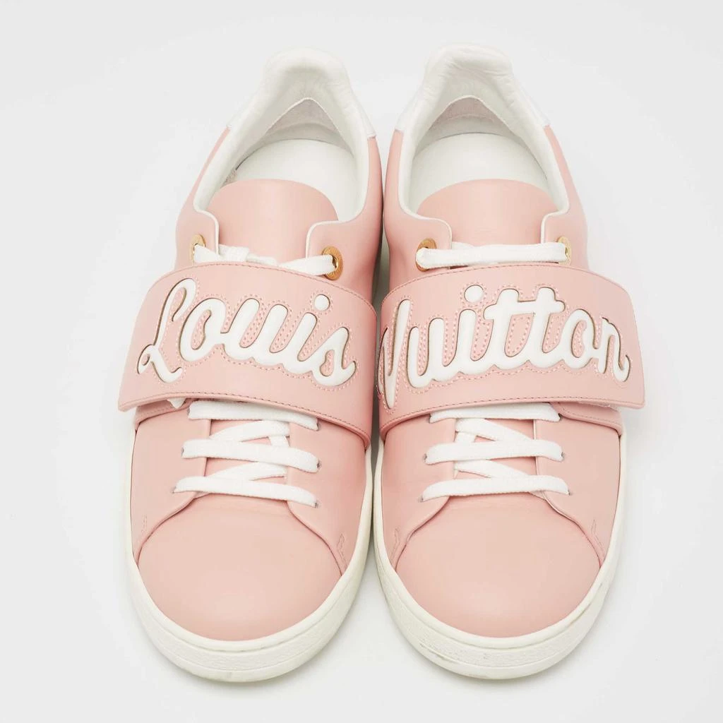 商品[二手商品] Louis Vuitton|Louis Vuitton Pink/White Leather Logo Frontrow Sneakers Size 37.5,价格¥3035,第3张图片详细描述