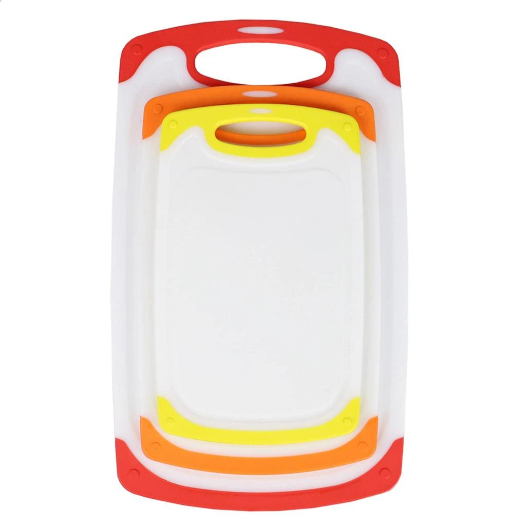 商品Home Basics|Home Basics Non-Slip 3 Piece Plastic Cutting Board with Deep Juice Grooves,价格¥150,第1张图片