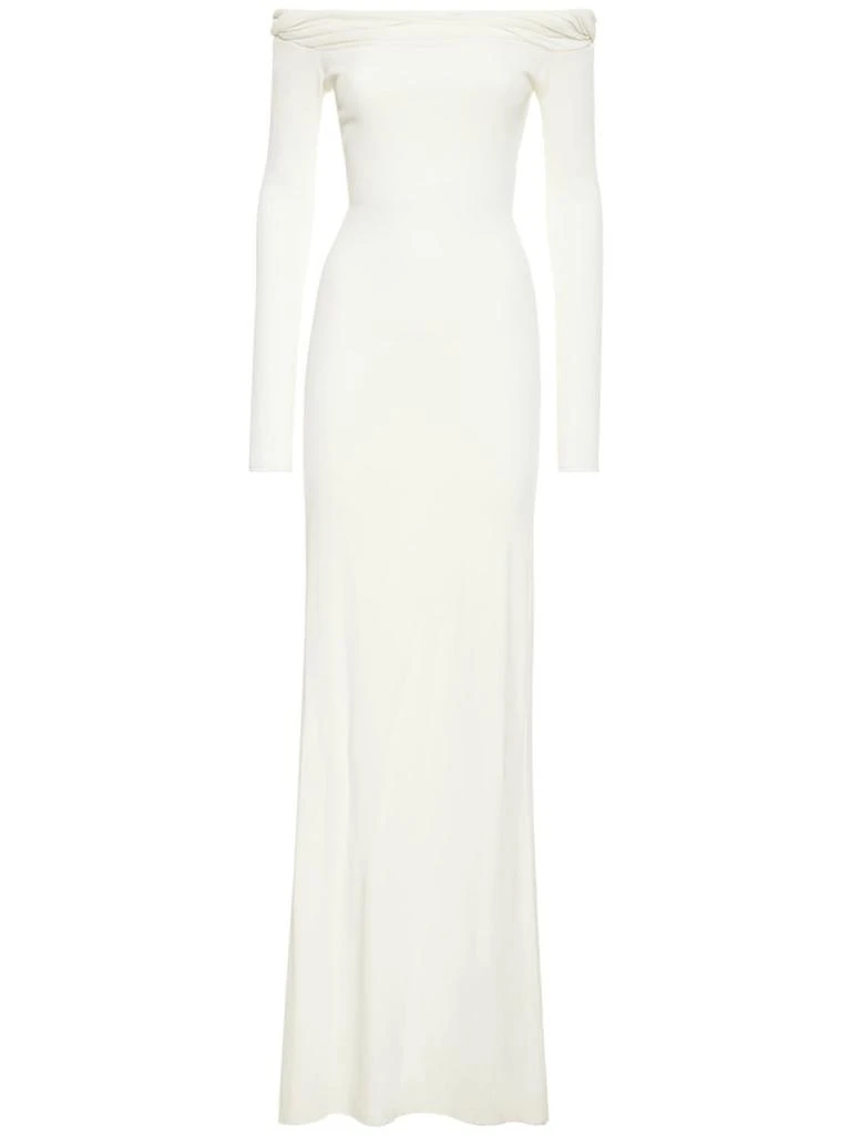 商品BLUMARINE|粘胶纤维针织露肩长款连衣裙,价格¥5619,第1张图片