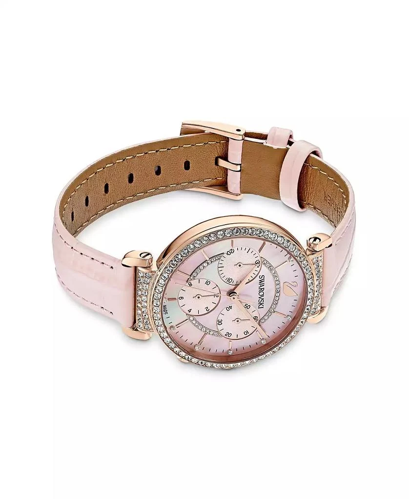 商品Swarovski|Passage Chrono Pink Leather Strap Watch, 9.52 mm,价格¥2511,第3张图片详细描述