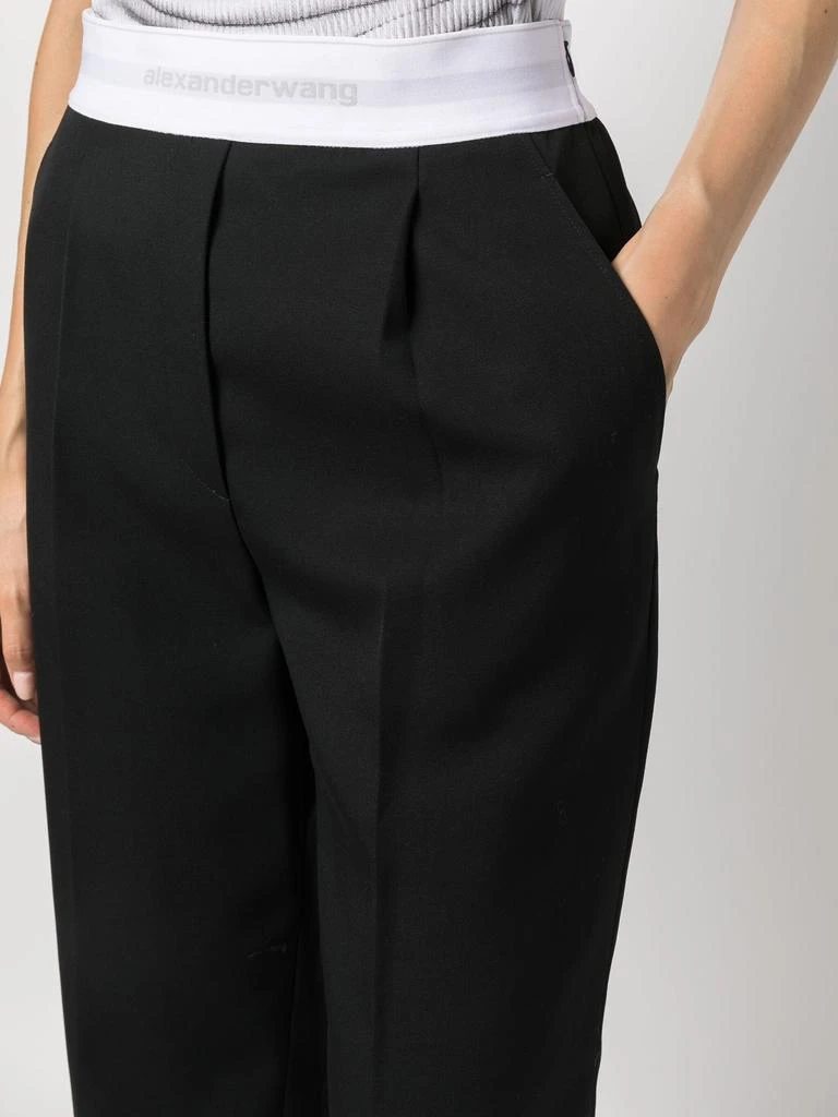 商品Alexander Wang|ALEXANDER WANG WOMEN HIGH WAISTED PLEATED LOGO ELASTIC TROUSER,价格¥4378,第4张图片详细描述