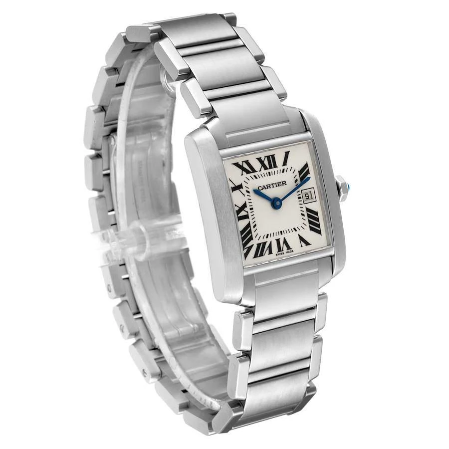 Cartier Tank Francaise Midsize Silver Dial Steel Ladies Watch W51011Q3 25 x 30 mm 商品