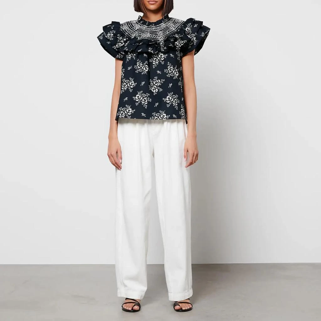 商品Sea New York|Sea New York Women's Alessia Print Puff Sleeve Top,价格¥1034,第3张图片详细描述