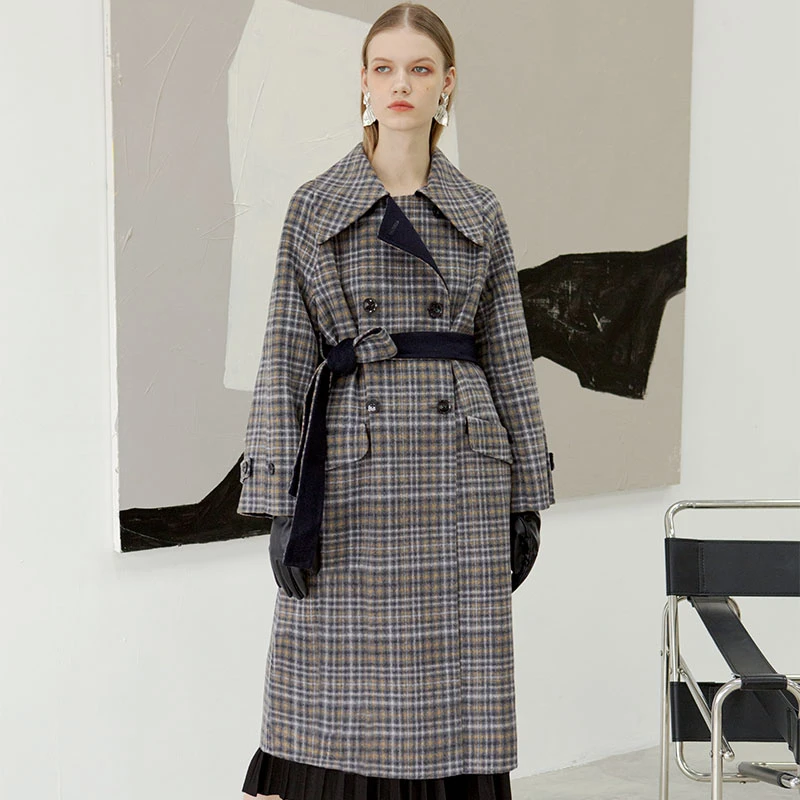 商品[国内直发] Petite Studio NYC|Enola Wool Coat - Plaid | Enola羊毛大衣 - 格纹,价格¥823,第1张图片