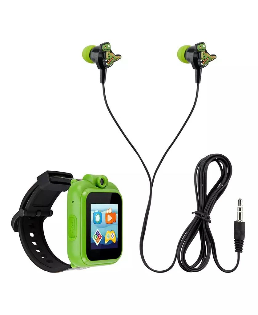 商品Playzoom|Kid's Green Dinosaur Rockstar Silicone Strap Touchscreen Smart Watch 42mm with Earbuds Gift Set,价格¥150,第3张图片详细描述