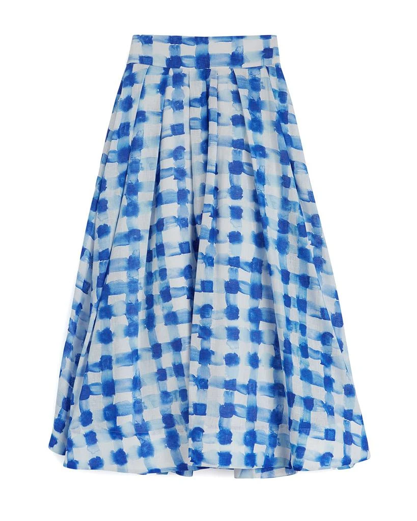 商品Rosie Assoulin|Check Watercolor Pleated Midi Skirt,价格¥3111,第2张图片详细描述