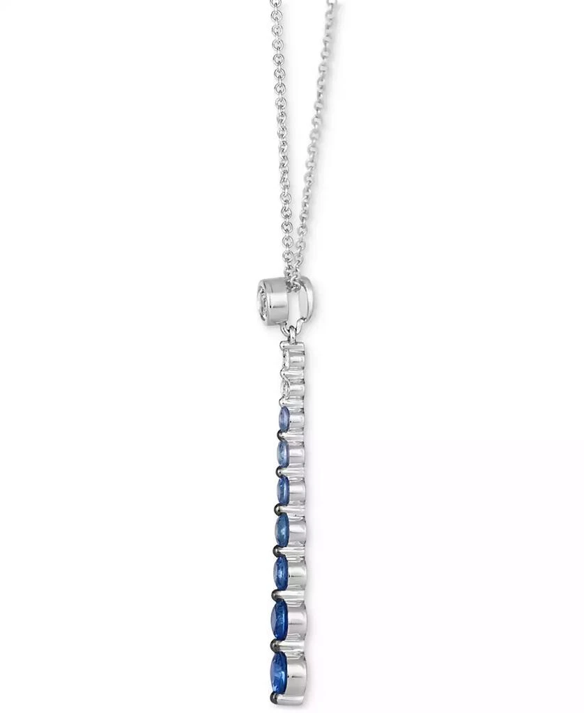 商品Le Vian|Denim Ombré (7/8 ct. t.w.) & White Sapphire (1/6 ct. t.w.) Graduated Adjustable 20" Lariat Necklace in 14k White Gold,价格¥16321,第2张图片详细描述