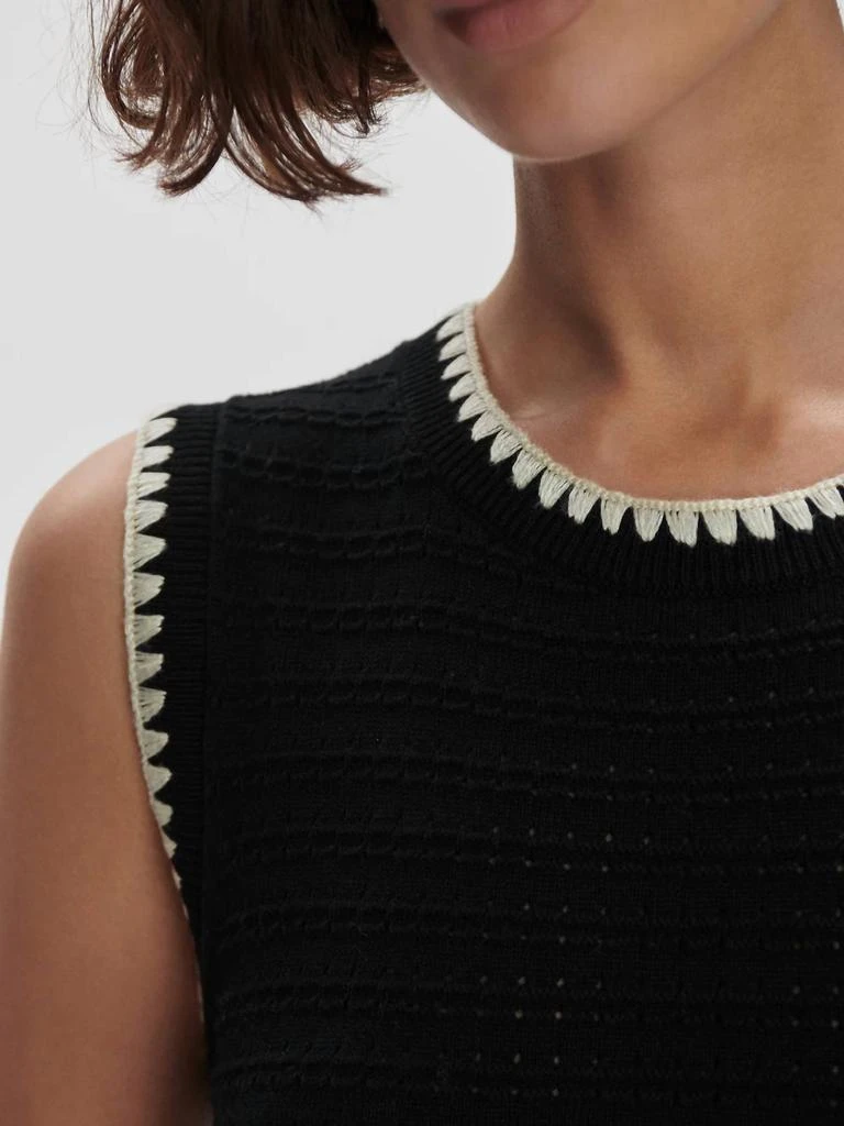 商品Varley|Dwight Tank Knit Midi Dress In Black/white,价格¥950,第3张图片详细描述