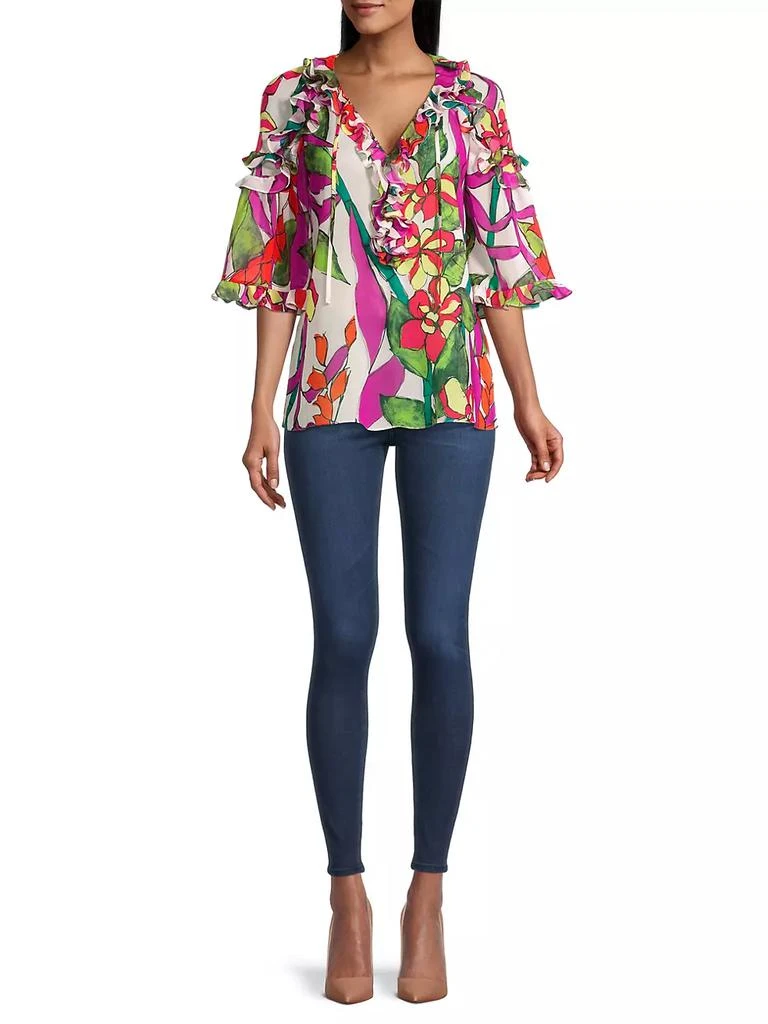 商品UNGARO|Kamilah Floral Chiffon Blouse,价格¥1385,第2张图片详细描述