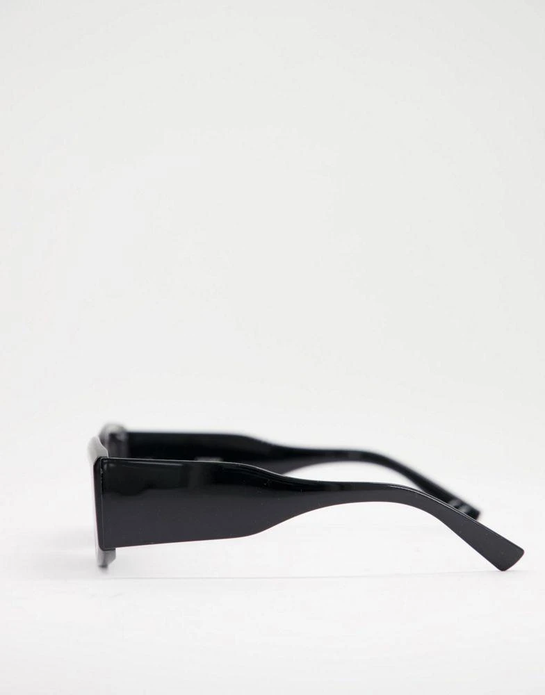 商品ASOS|ASOS DESIGN mid square sunglasses with wide temple in black,价格¥76,第4张图片详细描述