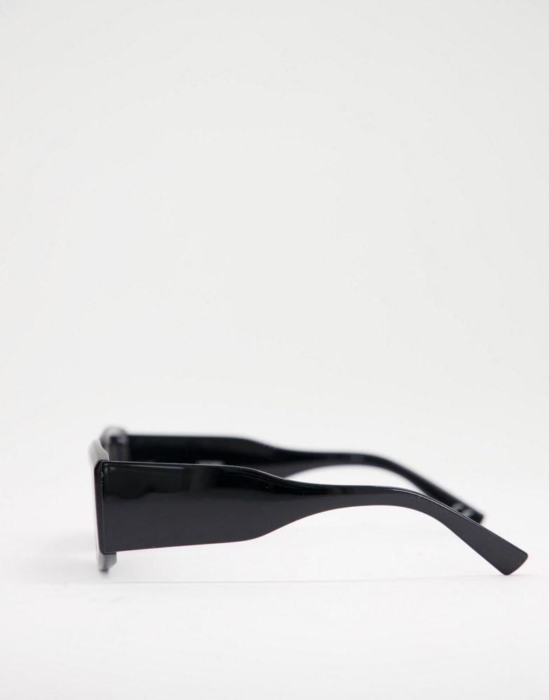 商品ASOS|ASOS DESIGN mid square sunglasses with wide temple in black,价格¥71,第6张图片详细描述