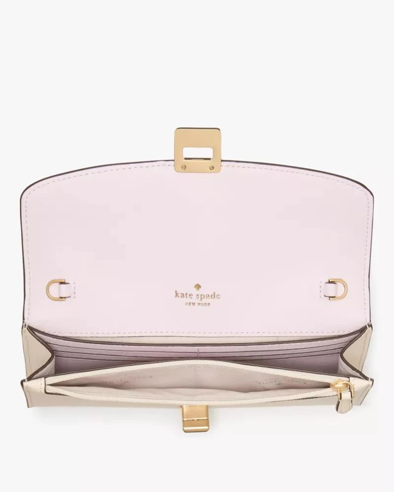 商品Kate Spade|Phoebe Perforated Turnlock Wallet-on-chain,价格¥813,第4张图片详细描述