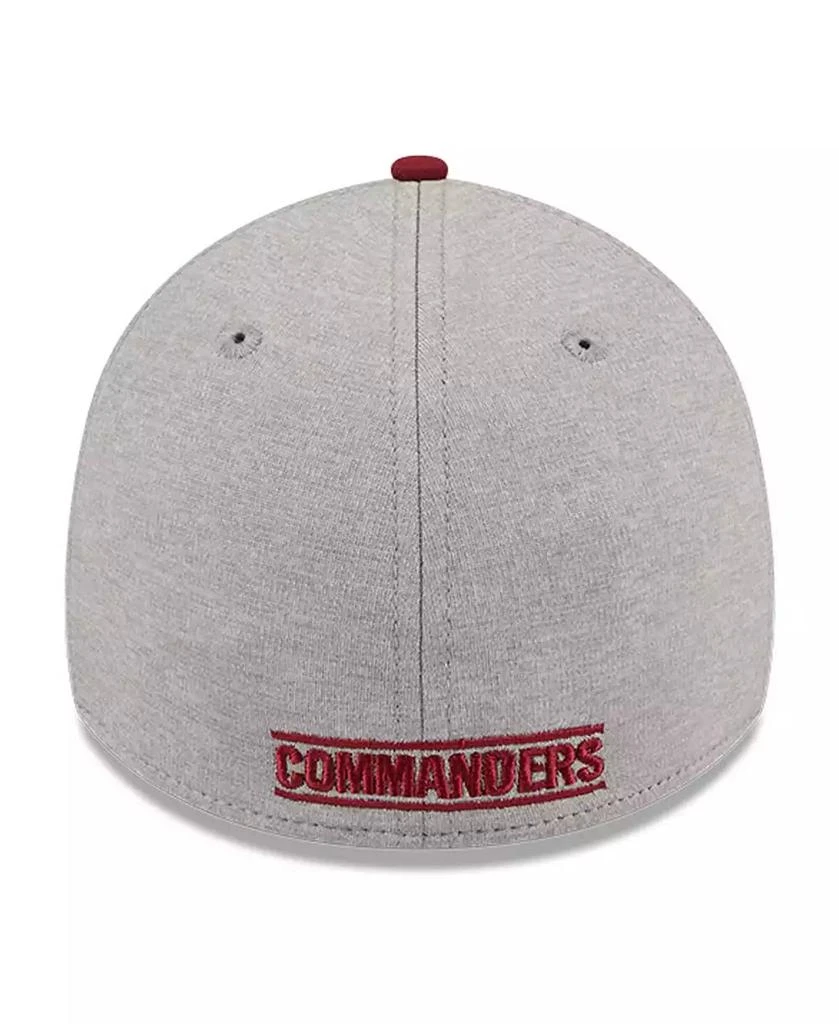 商品New Era|Men's Heather Gray, Burgundy Washington Commanders Striped 39THIRTY Flex Hat,价格¥254,第2张图片详细描述