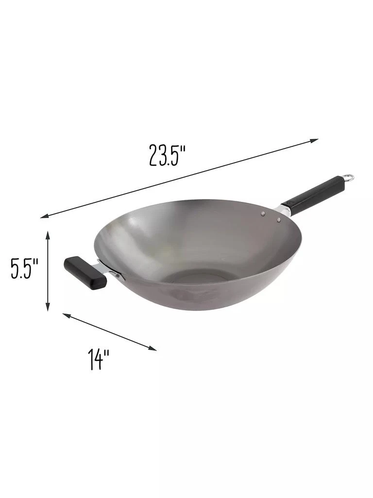 商品Escali|Joyce Chen Professional Series 14'' Carbon Steel Flat Bottom Wok,价格¥483,第5张图片详细描述