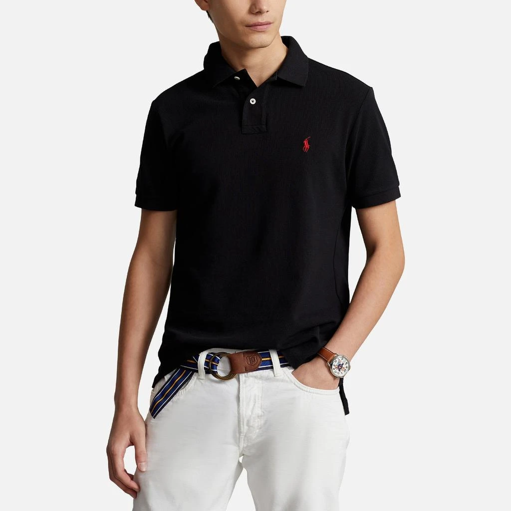 商品Ralph Lauren|Polo Ralph Lauren Men's Custom Slim Fit Mesh Polo Shirt - Polo Black,价格¥1256,第1张图片