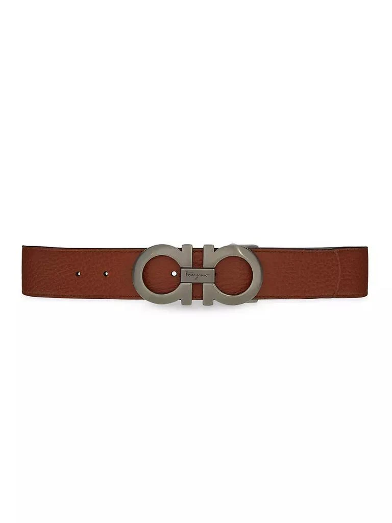 商品Salvatore Ferragamo|Double Adjustable Gancini Buckle Cut-to-Size Leather Belt,价格¥4126,第1张图片