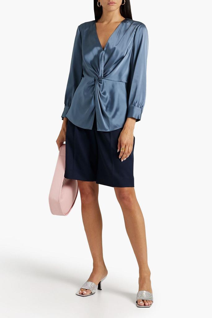 Twist-front satin blouse商品第2张图片规格展示