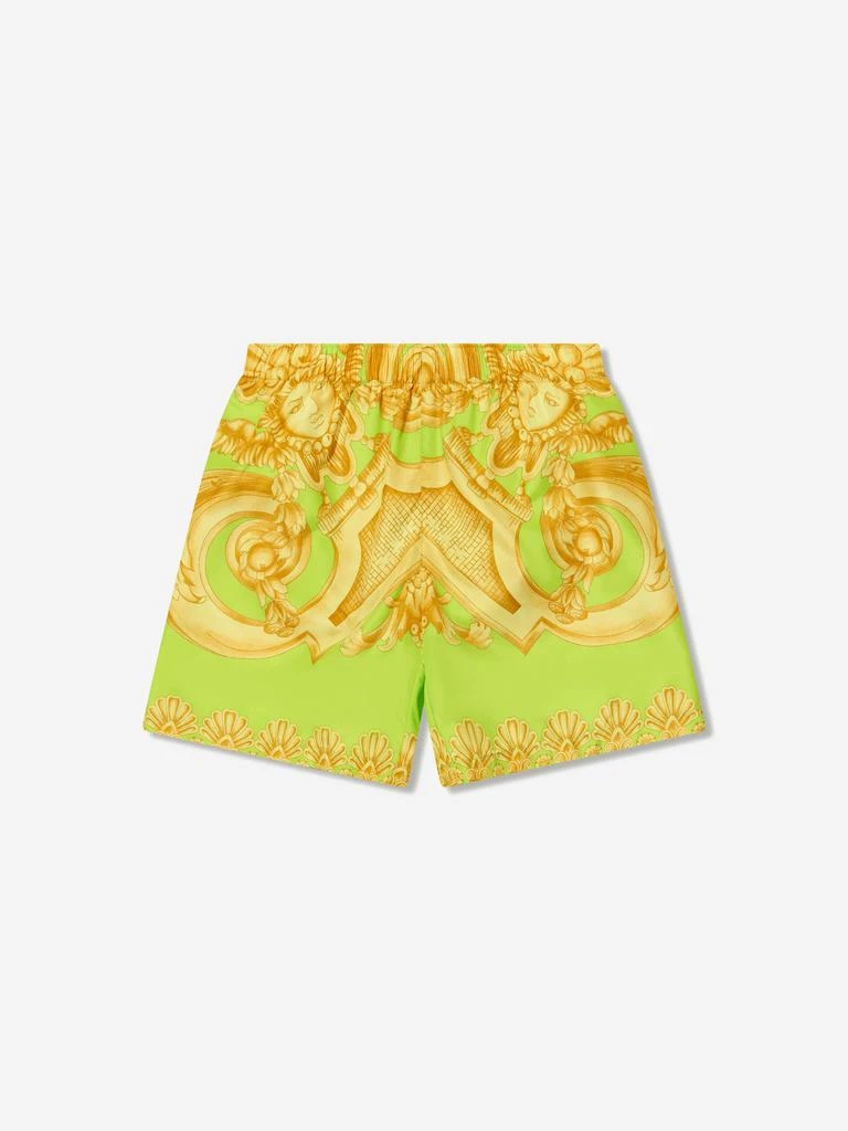 商品Versace|Versace Boys Barocco Swim Shorts in Lime,价格¥1099,第1张图片