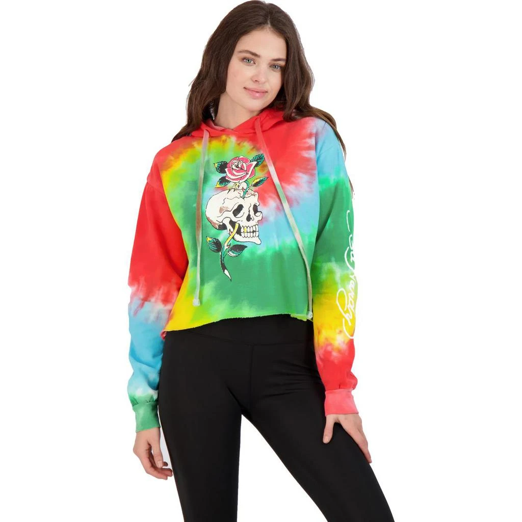 商品Ed Hardy|Ed Hardy Women's French Terry Tie Dye Printed Cropped Hoodie,价格¥122,第2张图片详细描述