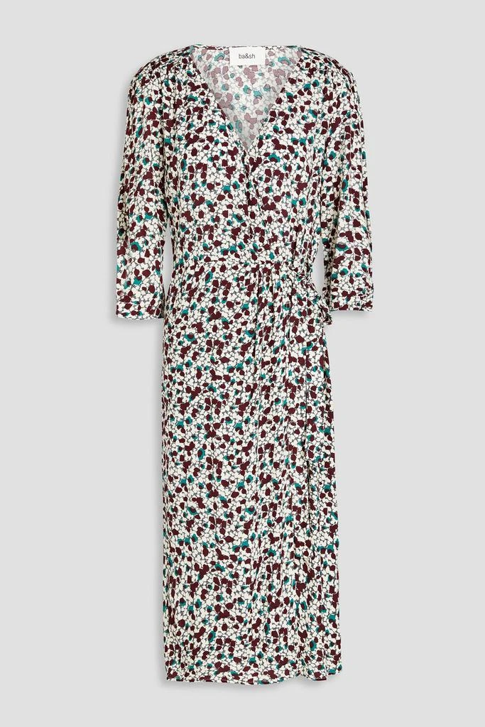 商品ba&sh|Elen gathered printed crepe midi wrap dress,价格¥706,第1张图片