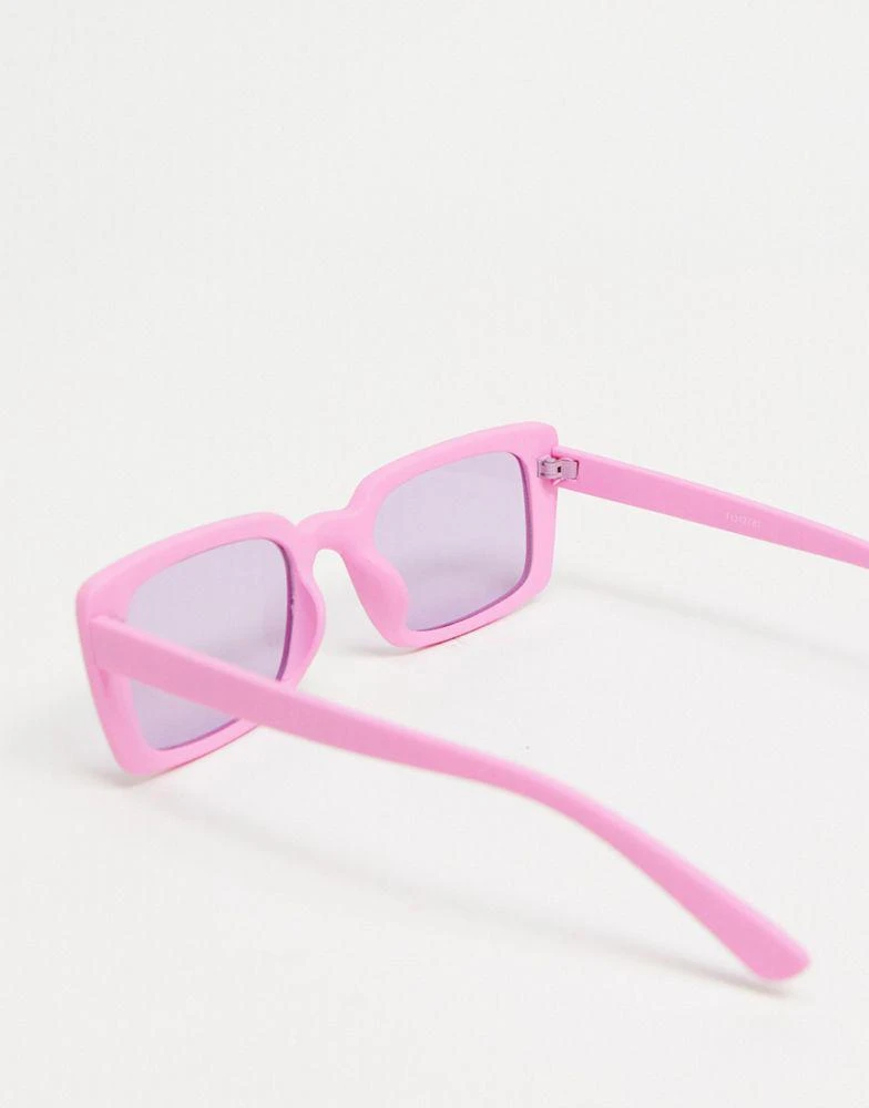 商品ASOS|ASOS DESIGN mid square sunglasses with metal stud detailing in purple,价格¥88,第3张图片详细描述