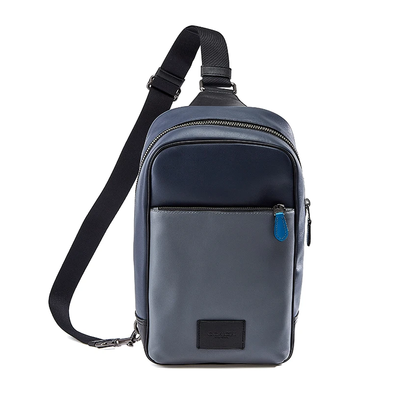 COACH/蔻驰 男士新款潮流斜挎胸包 藏蓝色拼色 C1487 QBS4B 商品