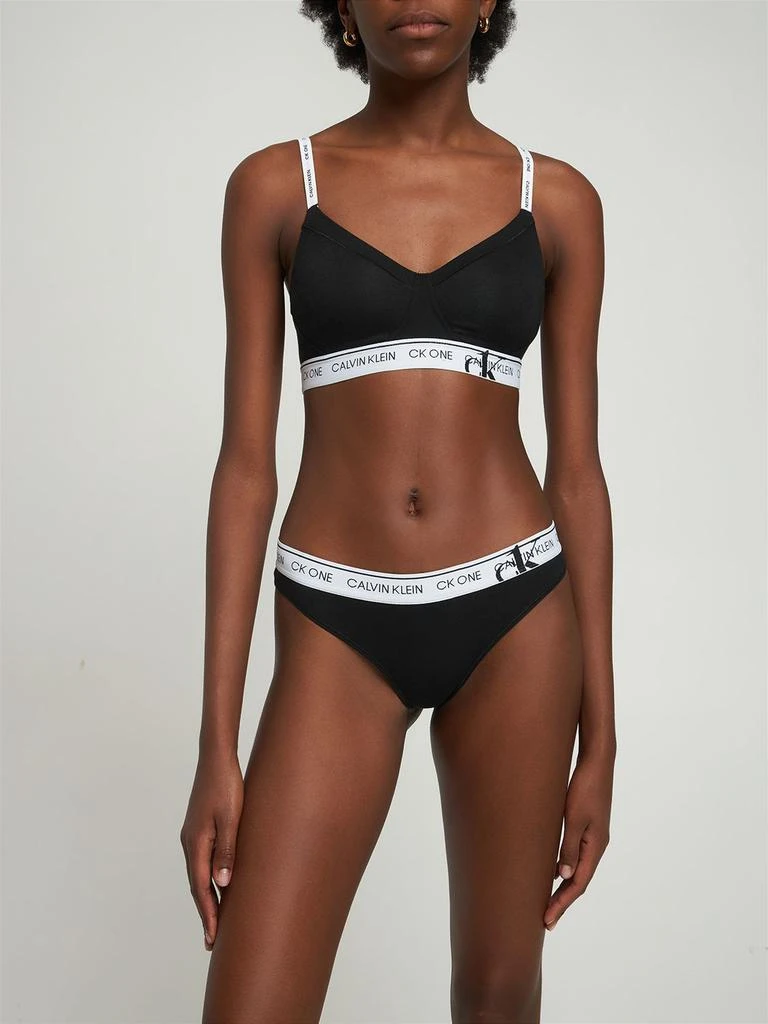 商品Calvin Klein|Logo Cotton Blend Thong,价格¥251,第1张图片详细描述