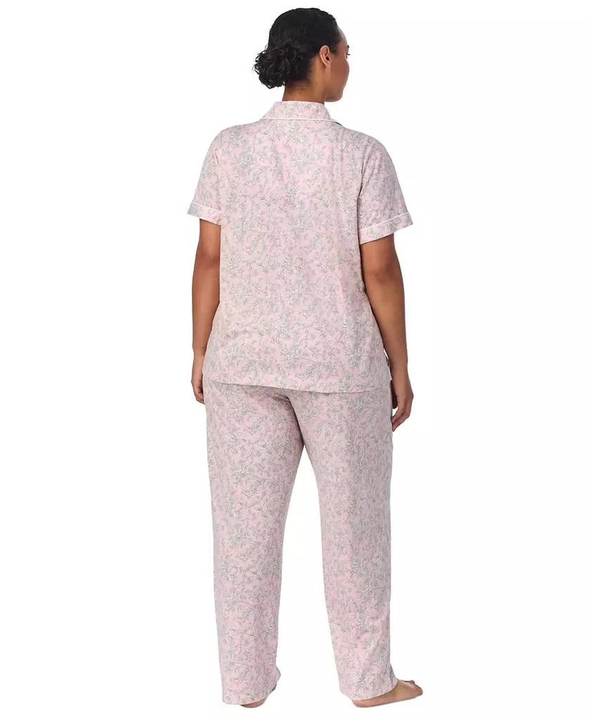 商品Ralph Lauren|Plus Size Floral Notched-Collar Pajama Set,价格¥379,第2张图片详细描述