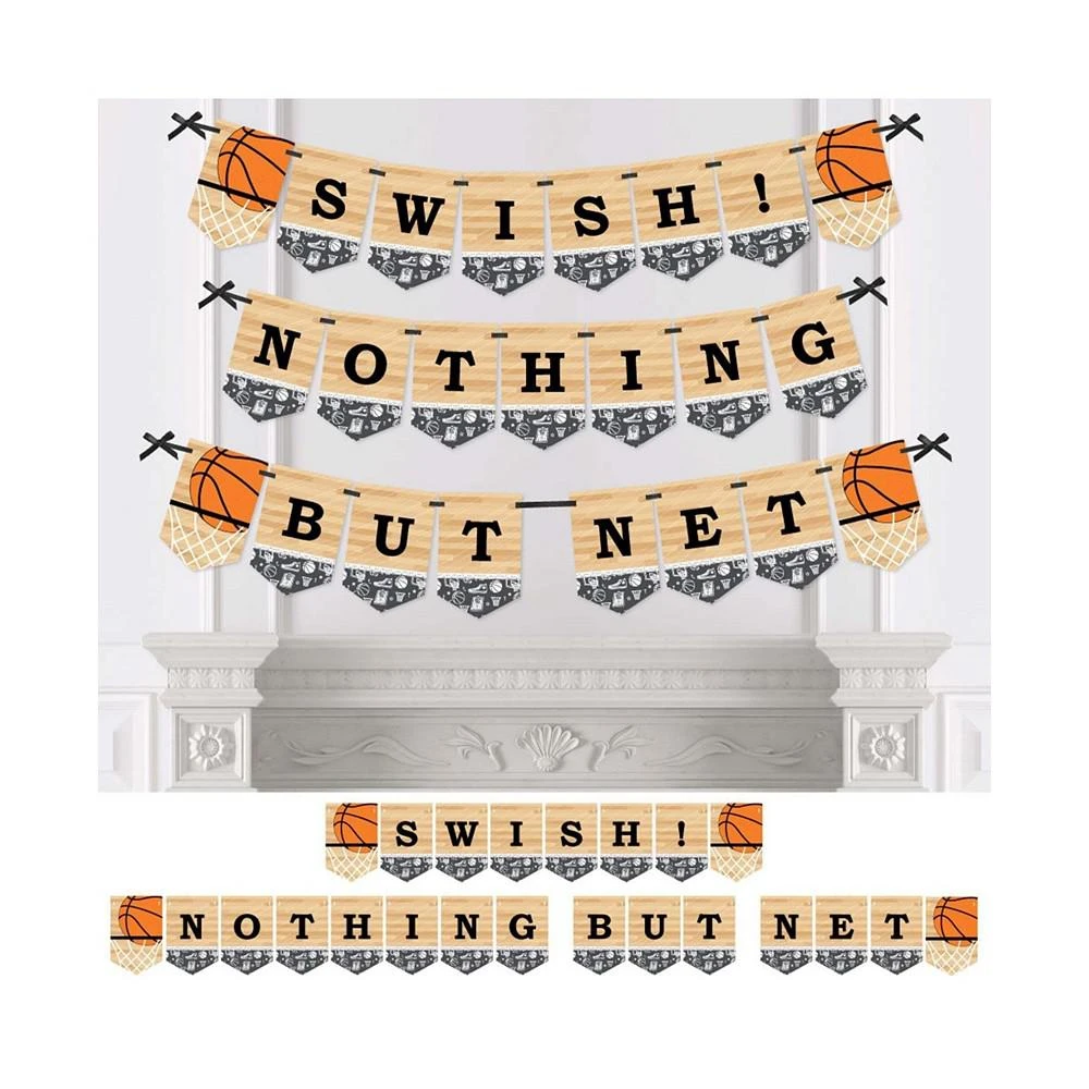 商品Big Dot of Happiness|Nothin' but Net - Basketball - Bunting Banner Party Decor Swish Nothin' but Net,价格¥157,第1张图片