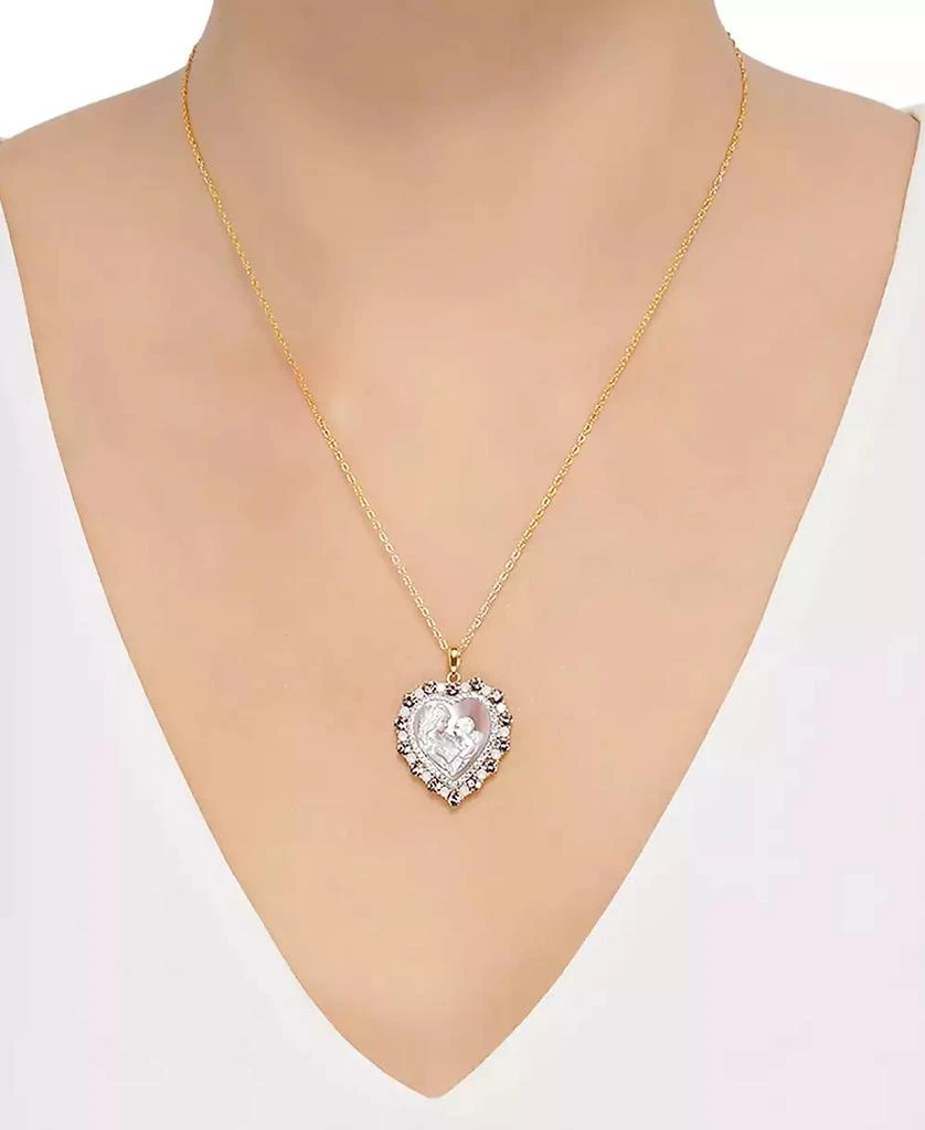 商品Macy's|Mother of Pearl (8mm) Cameo Heart 18" Pendant Necklace in 18k Rose Gold over Sterling Silver,价格¥608,第2张图片详细描述