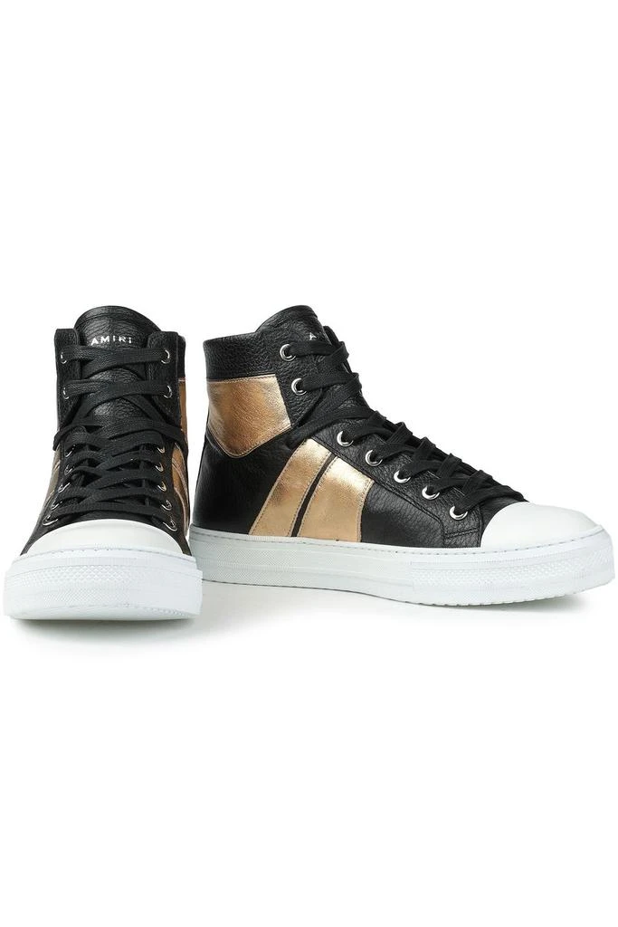 商品AMIRI|Two-tone metallic textured-leather high-top sneakers,价格¥893,第2张图片详细描述