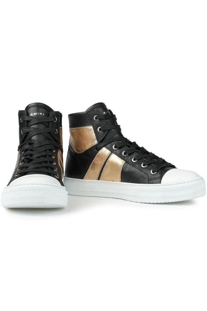 商品AMIRI|Two-tone metallic textured-leather high-top sneakers,价格¥1953,第4张图片详细描述