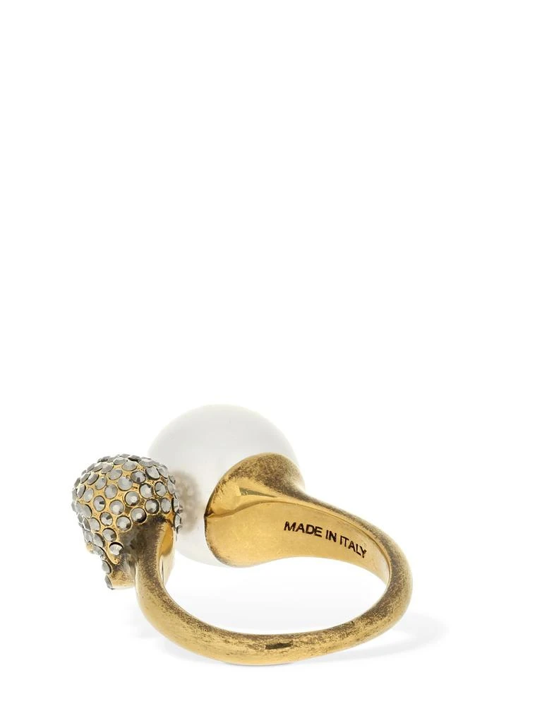 商品Alexander McQueen|Embellished Skull & Pearl Ring,价格¥2989,第3张图片详细描述