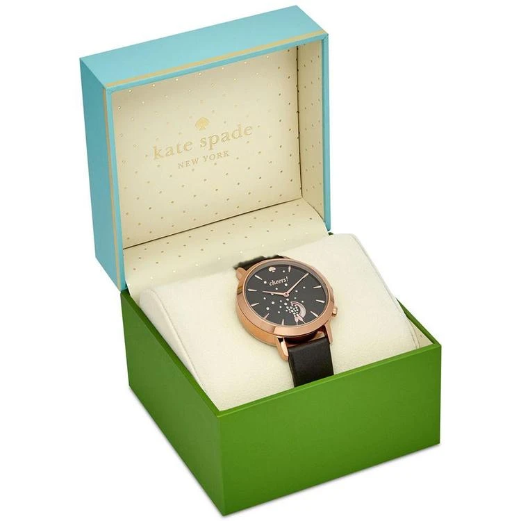 商品Kate Spade|Women's Metro Grand Black Leather Strap Hybrid Smart Watch 39mm KST23100,价格¥1870,第5张图片详细描述