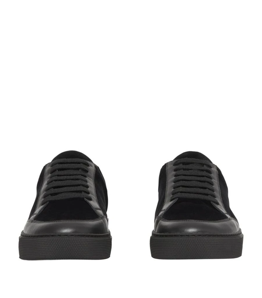 Leather Velvet-Panel Sneakers 商品