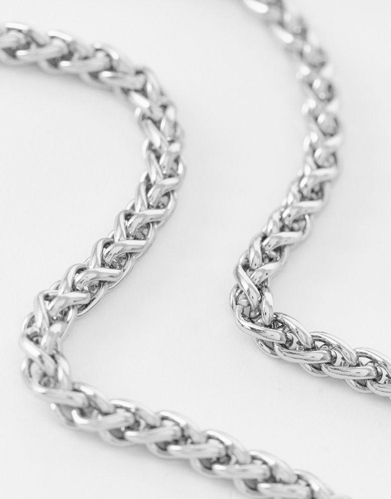 Reclaimed Vintage inspired chain necklace in silver商品第2张图片规格展示