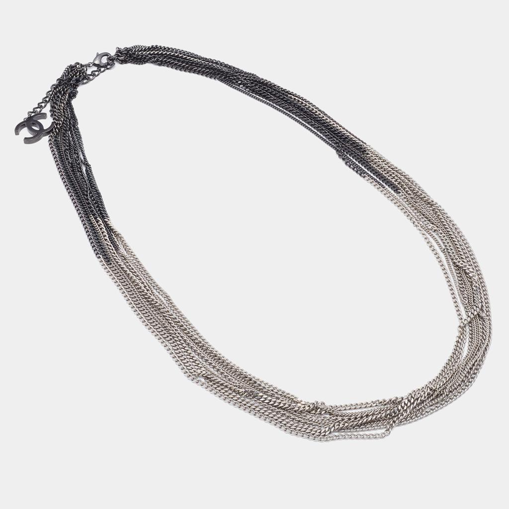 Chanel Two-Tone Metal Chain Multi Layered Necklace商品第3张图片规格展示