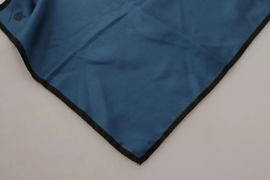 商品Dolce & Gabbana|Dolce & Gabbana Black Blue DG Crown Printed Square Handkerchief Scarf,价格¥964,第3张图片详细描述