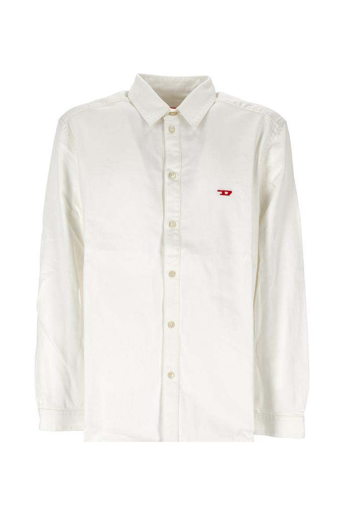 Embroidered-logo button-up shirt商品第1张图片规格展示