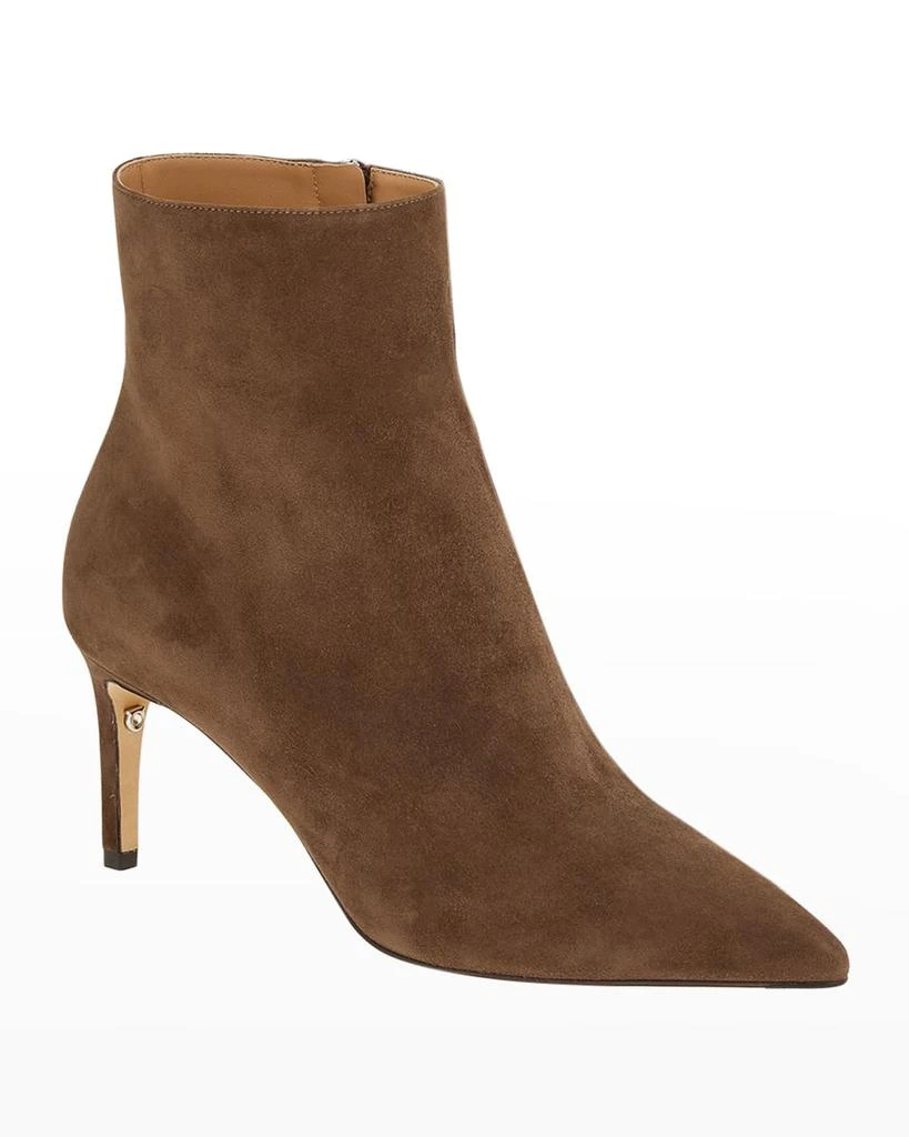 商品Salvatore Ferragamo|Imogen Suede Stiletto Zip Booties,价格¥8100,第2张图片详细描述