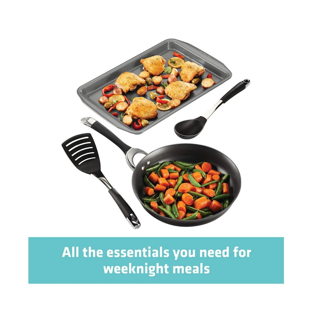 商品Circulon|Symmetry Hard-Anodized Nonstick Weeknight Cookware Induction Pots and Pans Set, 4-Piece, Black,价格¥873,第2张图片详细描述