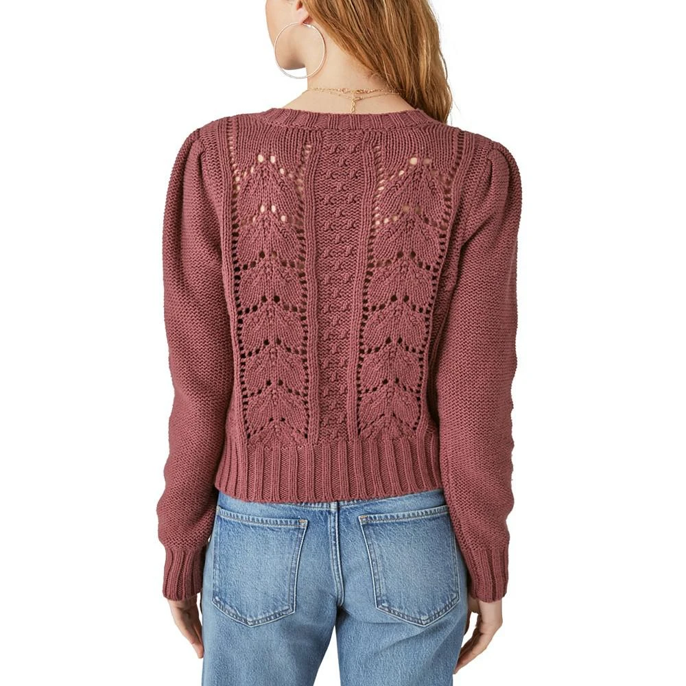 商品Lucky Brand|Women's Mixed-Knit Embroidered Cardigan Sweater,价格¥890,第2张图片详细描述
