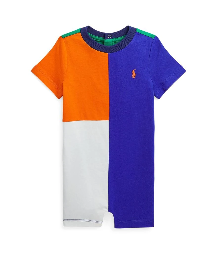 商品Ralph Lauren|Color-Blocked Cotton Jersey Shortall (Infant),价格¥177,第1张图片