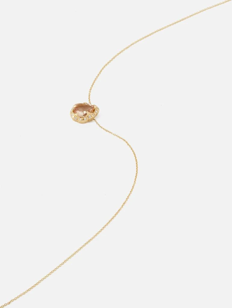商品LOGAN HOLLOWELL|Baby Queen Water Drop Morganite Necklace with Sprinkled Diamonds,价格¥15134,第3张图片详细描述