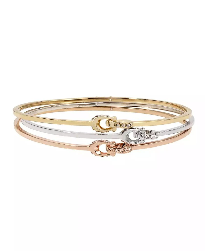 商品Coach|Interlocking Signature C Stone Bangle Bracelet Set,价格¥936,第1张图片