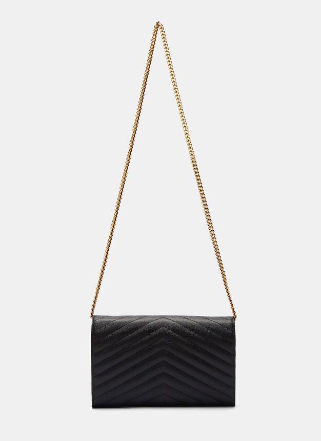 商品Yves Saint Laurent|Chevron Quilted Monogrammed Crossbody Bag in Black,价格¥11633,第5张图片详细描述