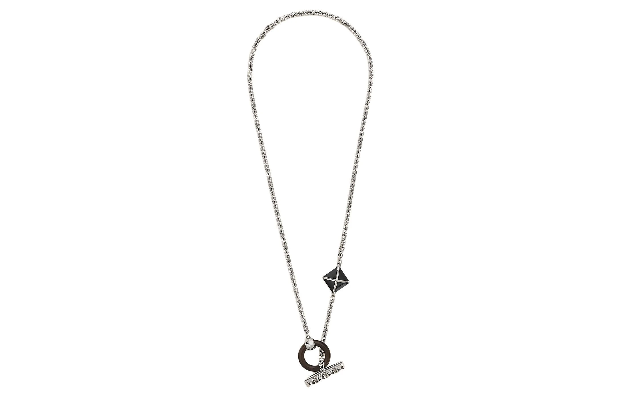商品[国内直发] Hermes|爱马仕 Medor XO 圆环吊坠 金属 项链 男款 银色,价格¥7993,第5张图片详细描述