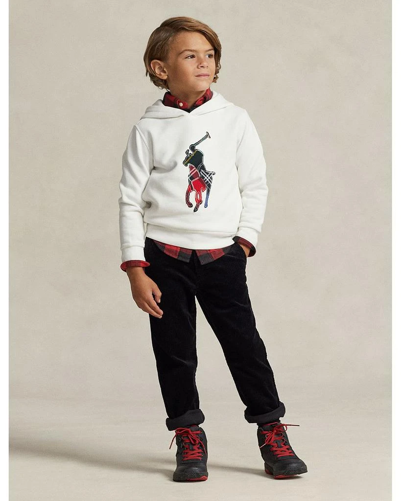 商品Ralph Lauren|Boys' Plaid Big Pony Appliqué Fleece Hoodie - Little Kid, Big Kid,价格¥264,第3张图片详细描述