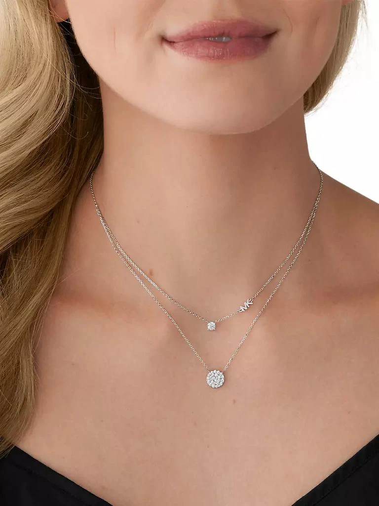 商品Michael Kors|Sterling Silver & Cubic Zirconia Layered Pendant Necklace,价格¥1133,第2张图片详细描述